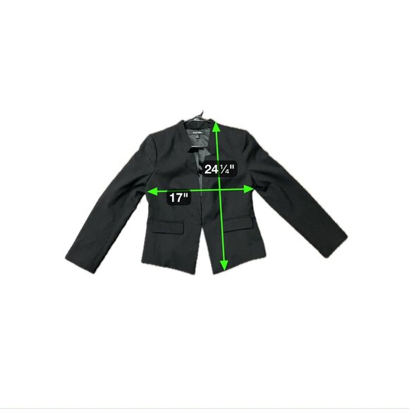 Ellen Tracy Black Open Front Blazer Jacket Womens Size 6 Workwear Classic - Picture 7 of 9